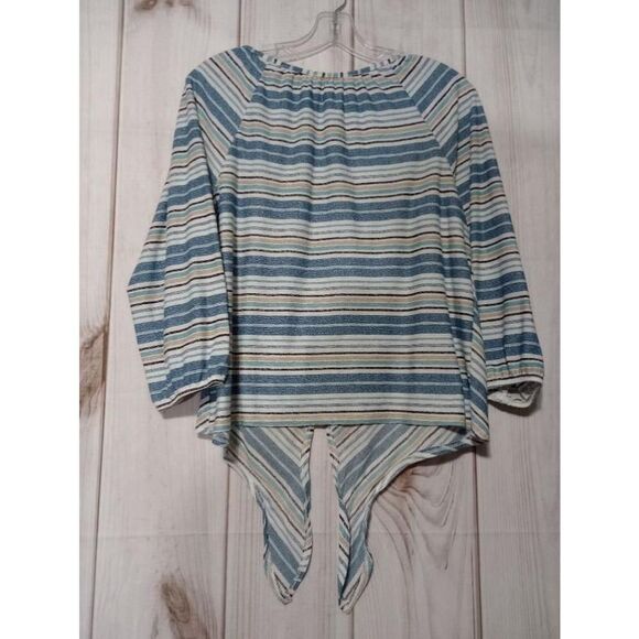 Ivy Ridge Shirt Ladies Medium‎ Blue Striped Button design - Picture 2 of 8